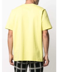 T-shirt à col rond imprimé jaune MSGM
