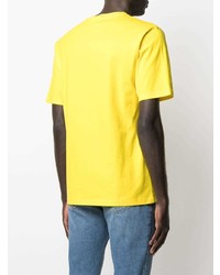 T-shirt à col rond imprimé jaune Moschino