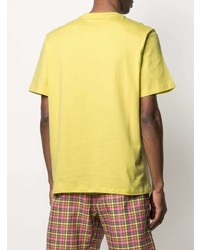 T-shirt à col rond imprimé jaune MSGM