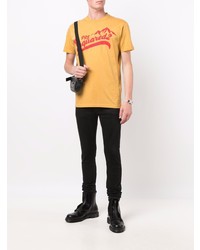 T-shirt à col rond imprimé jaune DSQUARED2