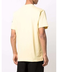 T-shirt à col rond imprimé jaune Moncler