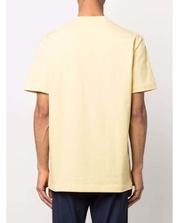 T-shirt à col rond imprimé jaune Moncler