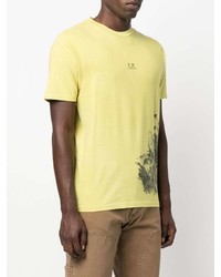 T-shirt à col rond imprimé jaune C.P. Company