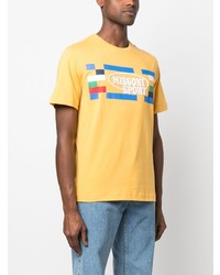 T-shirt à col rond imprimé jaune Missoni