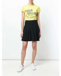 T-shirt à col rond imprimé jaune MAISON KITSUNE