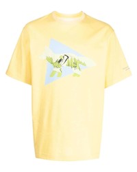 T-shirt à col rond imprimé jaune MAISON KITSUNÉ