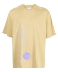 T-shirt à col rond imprimé jaune Marcelo Burlon County of Milan