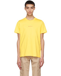 T-shirt à col rond imprimé jaune Marni