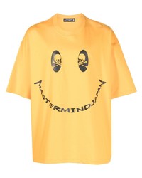 T-shirt à col rond imprimé jaune Mastermind Japan