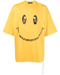 T-shirt à col rond imprimé jaune Mastermind World