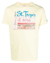 T-shirt à col rond imprimé jaune MC2 Saint Barth