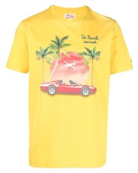 T-shirt à col rond imprimé jaune MC2 Saint Barth