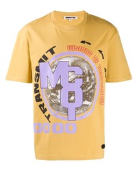 T-shirt à col rond imprimé jaune McQ Swallow