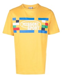 T-shirt à col rond imprimé jaune Missoni