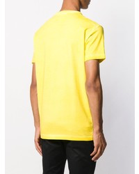 T-shirt à col rond imprimé jaune DSQUARED2