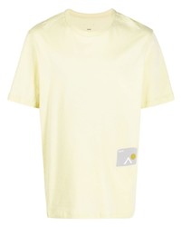T-shirt à col rond imprimé jaune Oamc