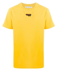 T-shirt à col rond imprimé jaune Off-White