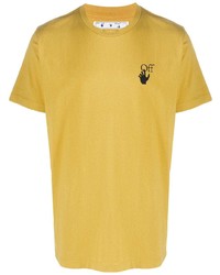 T-shirt à col rond imprimé jaune Off-White