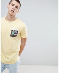 T-shirt à col rond imprimé jaune ONLY & SONS