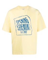 T-shirt à col rond imprimé jaune Opening Ceremony