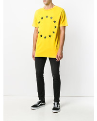 T-shirt à col rond imprimé jaune Études