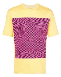 T-shirt à col rond imprimé jaune Palace