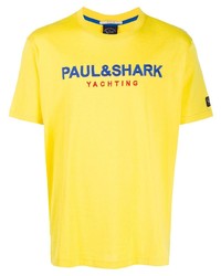 T-shirt à col rond imprimé jaune Paul & Shark