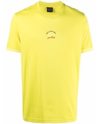 T-shirt à col rond imprimé jaune Paul & Shark