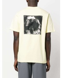 T-shirt à col rond imprimé jaune Oamc