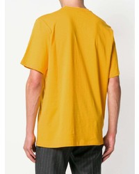 T-shirt à col rond imprimé jaune MSGM