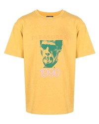T-shirt à col rond imprimé jaune Pleasures