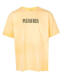 T-shirt à col rond imprimé jaune Pleasures
