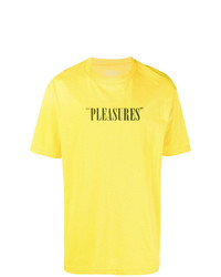 T-shirt à col rond imprimé jaune Pleasures