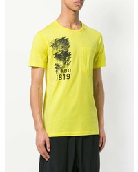 T-shirt à col rond imprimé jaune Stone Island Shadow Project