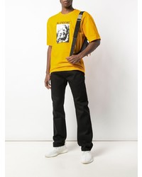 T-shirt à col rond imprimé jaune Supreme