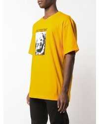 T-shirt à col rond imprimé jaune Supreme