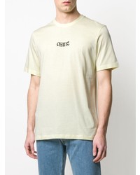 T-shirt à col rond imprimé jaune Oamc