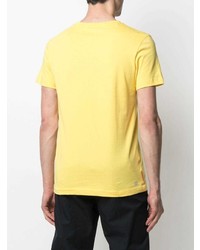 T-shirt à col rond imprimé jaune Lacoste