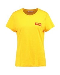 T-shirt à col rond imprimé jaune Samsøe & Samsøe