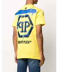 T-shirt à col rond imprimé jaune Philipp Plein