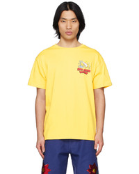 T-shirt à col rond imprimé jaune Sky High Farm Workwear
