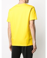 T-shirt à col rond imprimé jaune Moschino