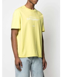 T-shirt à col rond imprimé jaune MSGM