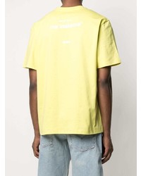 T-shirt à col rond imprimé jaune MSGM