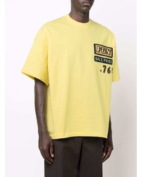 T-shirt à col rond imprimé jaune Jil Sander