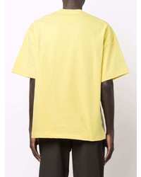 T-shirt à col rond imprimé jaune Jil Sander