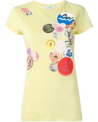 T-shirt à col rond imprimé jaune Stella McCartney