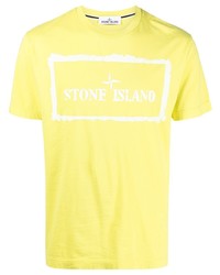 T-shirt à col rond imprimé jaune Stone Island