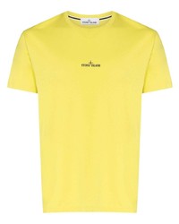 T-shirt à col rond imprimé jaune Stone Island