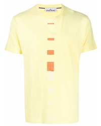 T-shirt à col rond imprimé jaune Stone Island